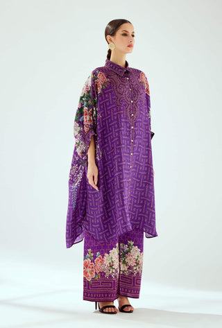 Rajdeep Ranawat-Kamara Purple Printed Tunic-INDIASPOPUP.COM