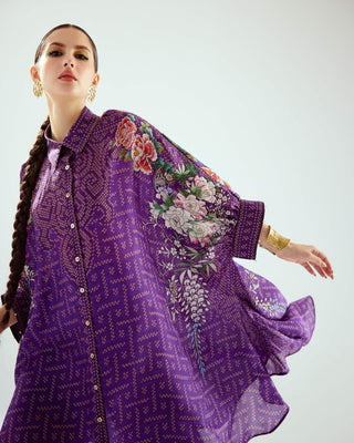 Rajdeep Ranawat-Kamara Purple Printed Tunic-INDIASPOPUP.COM