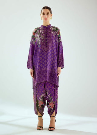 Rajdeep Ranawat-Reza Purple Printed Tunic-INDIASPOPUP.COM