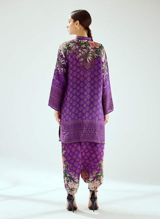 Rajdeep Ranawat-Reza Purple Printed Tunic-INDIASPOPUP.COM