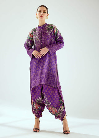 Rajdeep Ranawat-Sonth Purple Printed Dhoti Pant And Tunic-INDIASPOPUP.COM