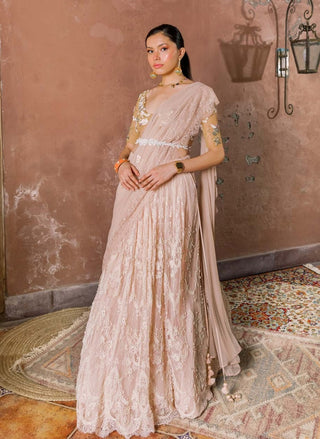 Rose Lace Embroidered Skirt Set by The Little Black Bow available on Indiaspopup