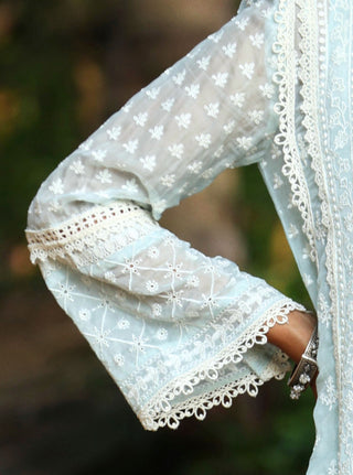 Sritha blue embroidered kurta set