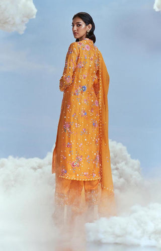 Nachiket Barve-Mango Izmir Carnations Kurta Set-INDIASPOPUP.COM