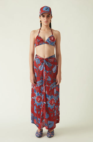 Payal Pratap-Ambon Red Printed Skirt-INDIASPOPUP.COM