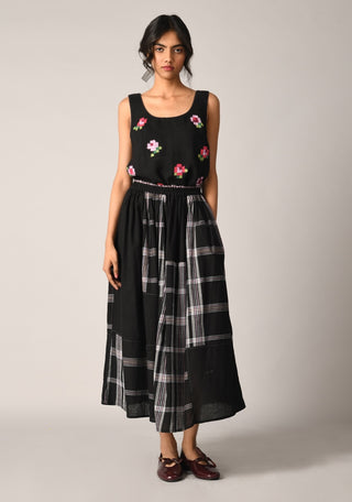 Coziae black patchwork skirt