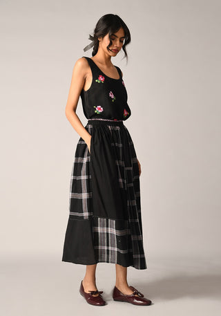 Coziae black patchwork skirt