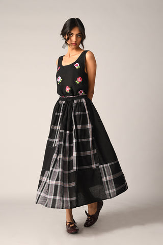 Coziae black patchwork skirt