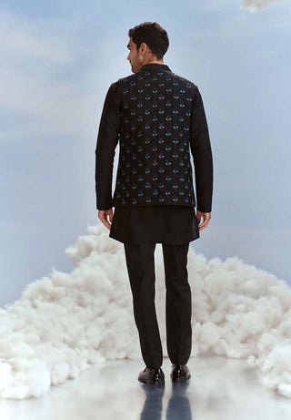 Nachiket Barve Men-Black Pearl Nawab Bundi Set-INDIASPOPUP.COM