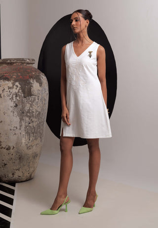 Ikai Ivory Short Dress by Nautanky, available on Indiaspopup.com