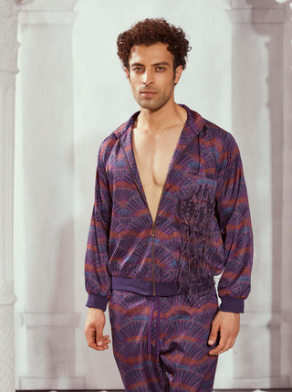 Purple Art Print Co-Ord Set by Nikita Mhaisalkar Men available on Indiaspopup.com