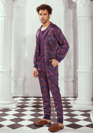 Purple Art Print Co-Ord Set by Nikita Mhaisalkar Men available on Indiaspopup.com