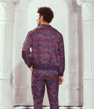 Aubergine Corduroy Bomber Jacket by Nikita Mhaisalkar Men available on Indiaspopup.com