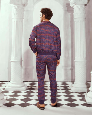 Purple Art Print Co-Ord Set by Nikita Mhaisalkar Men available on Indiaspopup.com