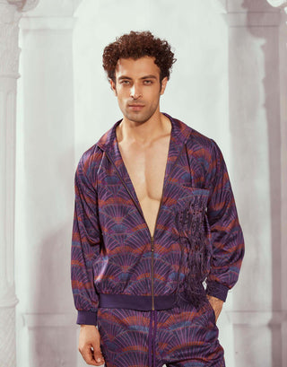 Purple Art Print Co-Ord Set by Nikita Mhaisalkar Men available on Indiaspopup.com