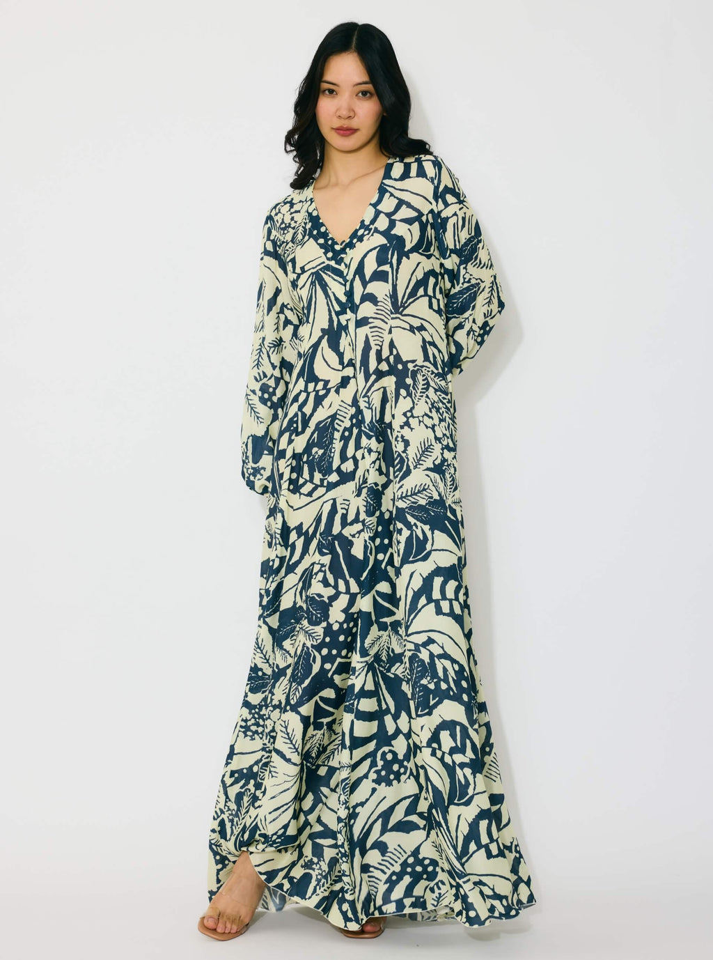 Indigo Checks Long Dress