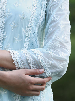 Maheen blue embroidered kurta set