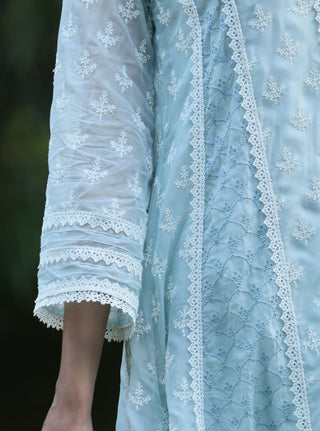 Maheen blue embroidered kurta set