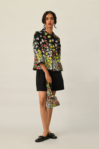 Gallica black solid shorts