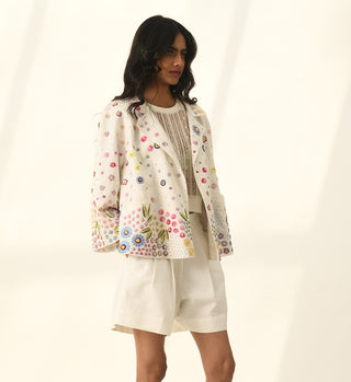 Hainesii ivory embroidered jacket