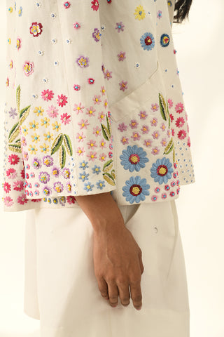 Hainesii ivory embroidered jacket