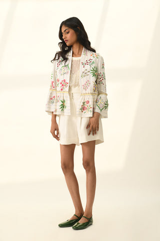 Farreri ivory peplum jacket