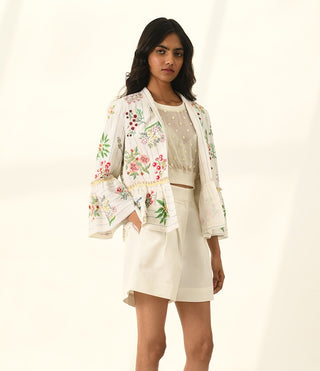 Farreri ivory peplum jacket