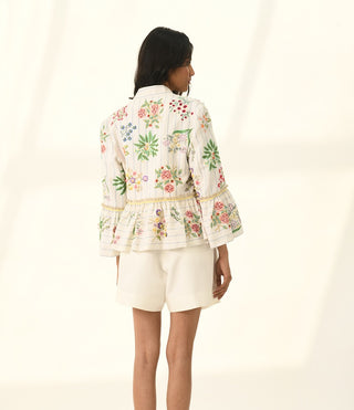 Farreri ivory peplum jacket