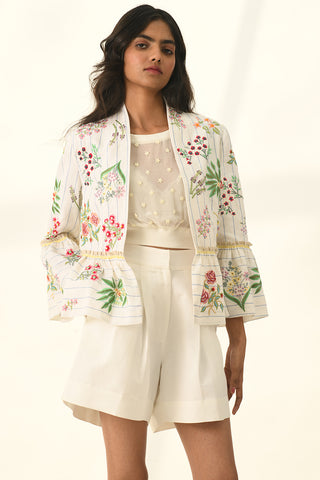 Farreri ivory peplum jacket