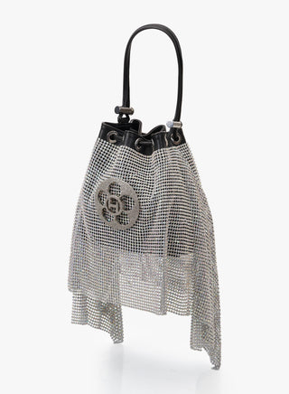 Outhouse Silver Poppi Crystal Bucket Bag available on indiaspopup