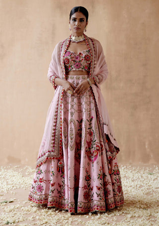 Aman Takyar-Pink Raw Silk Lehenga Set-INDIASPOPUP.COM