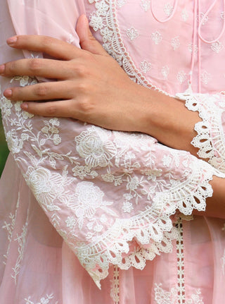 Neesa pink embroidered kurta set