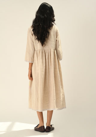 Massiana beige embroidery dress