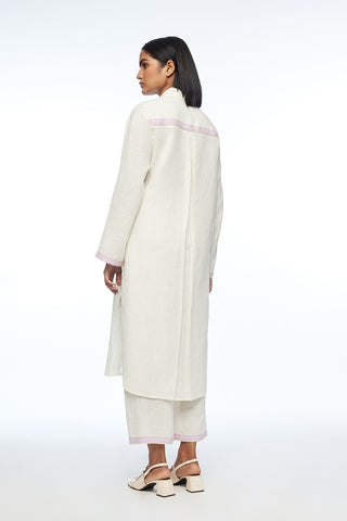 Moyesii ivory front open tunic
