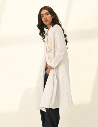 Sertata ivory smocking tunic