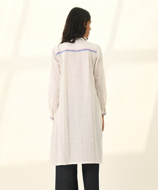 Sertata ivory smocking tunic