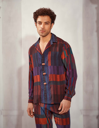 Tangerine Tile Print Shirt And Pants by Nikita Mhaisalkar Men available on Indiaspopup.com