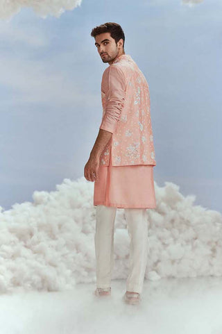 Nachiket Barve Men-Salmon Mehtab Bagh Jaal Bundi Set-INDIASPOPUP.COM