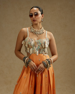 Sva By Sonam And Paras Modi Orange Embellished Jumpsuit With Pockets available on indiaspopup