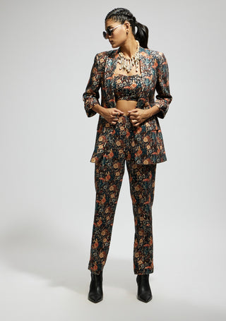 Sva By Sonam And Paras Modi Black Jaal Embellished Blazer And Pant Set available on indiaspopup