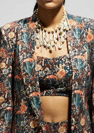 Sva By Sonam And Paras Modi Black Jaal Embellished Blazer And Pant Set available on indiaspopup