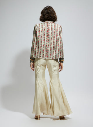 Sva By Sonam And Paras Modi Ivory And Black Embellished Cape, Bustier And Sharara available on indiaspopup