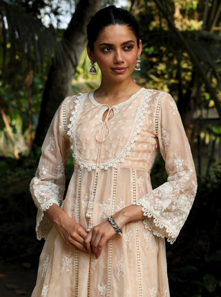 Neesa beige embroidered kurta set