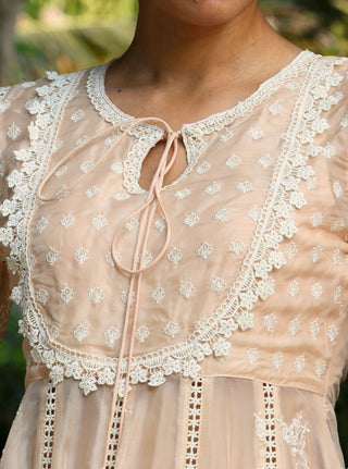 Neesa beige embroidered kurta set