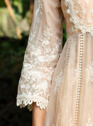 Neesa beige embroidered kurta set
