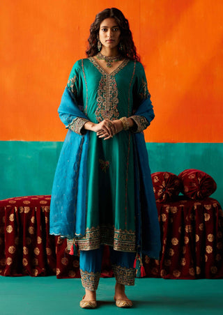Aman Takyar-Castleton Green Kurta Set-INDIASPOPUP.COM