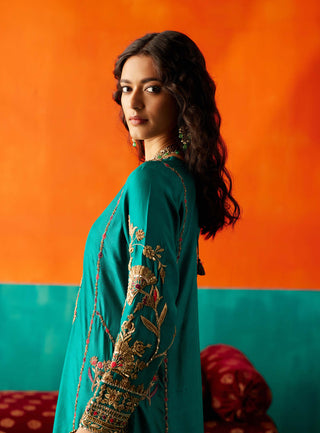 Aman Takyar-Castleton Green Kurta Set-INDIASPOPUP.COM