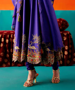 Aman Takyar-Purple Embroidered Anarkali Set-INDIASPOPUP.COM