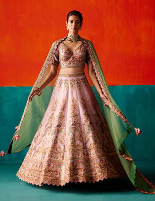 Aman Takyar-Light Rose Embroidered Lehenga Set-INDIASPOPUP.COM