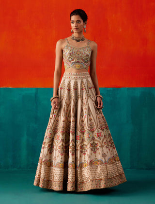 Aman Takyar-Ivory Floral Embroidered Lehenga Set-INDIASPOPUP.COM